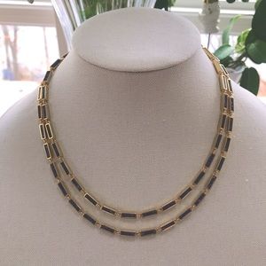 NWT Ann Taylor Double Strand Lapis Bar Necklace